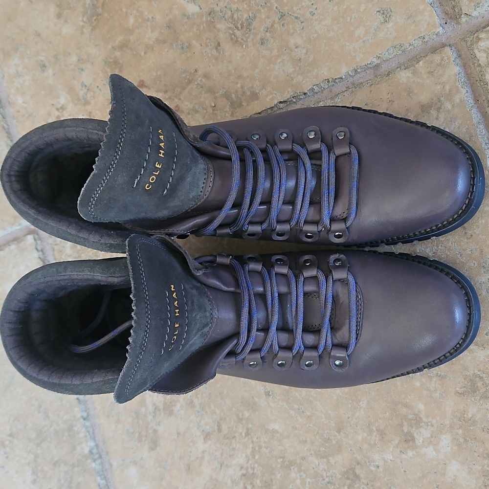 Cole Haan Men's ZeroGrand Waterproof Gray Leather Boots Size 9 - Picture 3 of 12